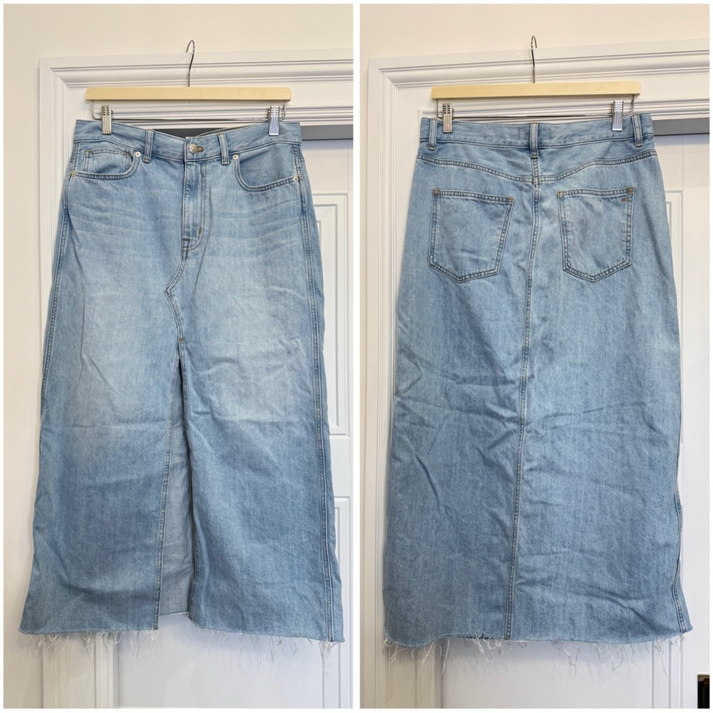 Madewell Light Blue Denim Rilee Skirt 29